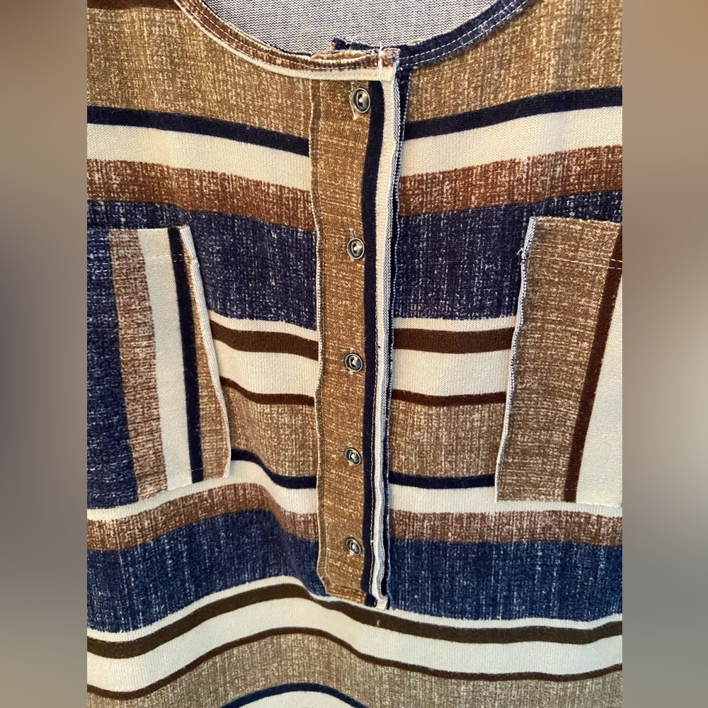 Boutique. Striped Brown and Blue Women's Top by “Entro” - Picture 4 of 8